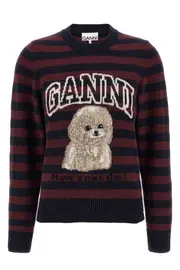 GANNI 'Graphic Wool Mix Poodle Stripe' Sweater