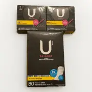 2pk U by Kotex Click Compact Tampons 32ct total & 80ct Regular Wrapped Liners
