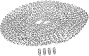 [Beatifufu] 2 Sets Ball Bead Chains with Connectors Durable Decorative Jewelry Bead Chains for DIY Crafts Clothing Accessories