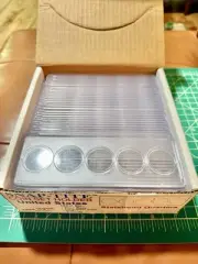 NOS Mint / Proof Set Snaplocks Holders 5 Holes 2x6 Cent Half Dollar Coin Display