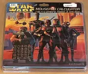 1997 STAR WARS Mousepad Calculator Ralph McQuarrie Boba Fett Bounty Hunters art