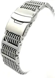 WRITWAA Stainless Steel Watch Band Strap Replacement Elegant Shark Mesh Design for Men Durable Wrist Bracelet for Watches