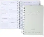 Daily Alignment Journal: Habit Tracker, Mindfulness Journal, Hourly Planner | Happiness & Productivity | Undated Hardcover Spiral Planner, White Journal for Mental Health - Wellness Gift Ideas