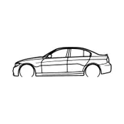 Ignite Laser BMW E90 3350 Silhouette Metal Wall Art Coated Black 47inch/120cm
