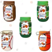Sursurprise Sports Thank You Favor Tags with String, Football, Baseball, Basketb