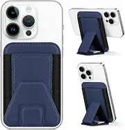 Miroddi for Magsafe Wallet Stand, Magnetic Phone Wallet for iPhone 16/15/14/13/12 Series, Leather Magnetic Cards Holder, Fits 5 Cards, RFID Blocking, Slim, Navy Blue