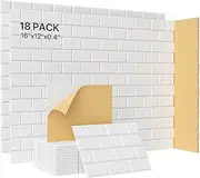 Upgrade Soundproof Wall Panels 18 Pack Brick Acoustic Panels 16''X12''X0.4'' Self-Adhesive Sound Panels 3D Wall Panels Acoustic Panels Sound Absorbing Sound Proof Panels for Walls Decoration 23ft²