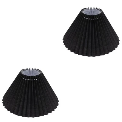 2 Pack Fabric Lampshade Bohemian Light Table Pleated Black Lampshades