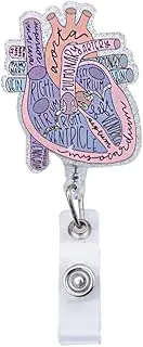 Nurse Badge Reel Holder Clip Id Badge Card Holder for Nurses Name Tags Badge Holders Reels Badge Holder Retractable Clip for Nurses Teachers Doctors Cardiac Name Badge Holder