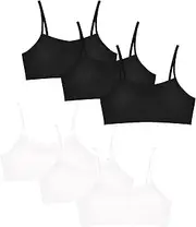 [POWER UNICO FLOWER] Girls Back to School Seamless Training Bra with Removable Pads Multicoloured Girls Sports Bra Strappy Top for 8-14 Years