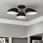 Nathan James Argo Semi Mount Flush Ceiling Light, 3-Lights Modern Retro Light...