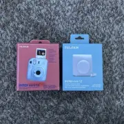 Brand New Fujifilm Instax Mini 12 Instant Camera With Camera Case - Pastel Blue