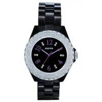 在飛比找蝦皮商城優惠-GOTO 雙排晶鑽奢華時尚精密陶瓷手錶-紫