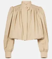 [Chloe] Chloé Gathered cotton gabardine jacket AU 18 beige