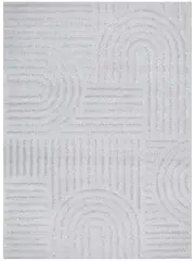 Margo Silver Arched Lines Textured Rug