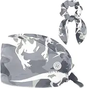 [YTYVAGT] Scrub Caps Women,Scrub Hats Suitable for Women,Camouflage Dinosaurs Skeleton