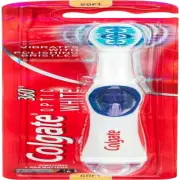 Colgate 360° Optic White Battery Powered Toothbrush, 1 Pack, Soft with Vibrating
