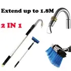 2 IN 1 Telescopic Gutter Cleaner Cleaning Tool Wand Car Washer Brush Multi