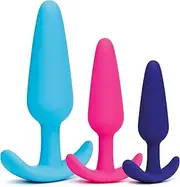 Lovehoney Silicone Butt Plug Kit - 3 Piece Anal Training Kit - Progressive Size Small to Large Flared Base Anal Plugs - 2.9-4.4 inch Adult Sex Toys for Men, Women & Couples