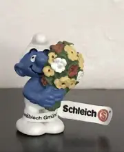 Smurfs 20469 Bouquet Smurf Flowers Anniversary Figure Vintage Toy PVC Leg tag