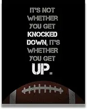 Govivo Football Room Decor - Motivational Football Posters, Canvas or Prints - Football Wall Art for Boys Bedroom, Locker Room, or Coach Gift - Inspirational Football Quotes - 16x20 unframed poster
