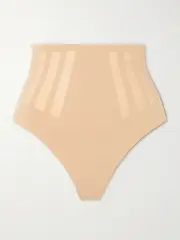 [Commando] Commando - Luxe Control Stretch Mesh-trimmed Tech-jersey Thong - Neutral - small small Neutrals