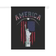America Flag Bald Eagle Statue of Liberty Freedom Politics Garden & House Banner