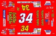 #34 Mike Mclaughlin Fiddle Faddle 1994 1/32nd Scale Nascar Waterslide Decals