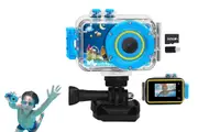 Toy Kids Camera Portable Water Resistance Sports Camcorder with 32GB Memory Card for Outdoor Sports-Blue