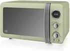 SM22030LGN Retro LED Digital Microwave with Glass Turntable, 5 Power Levels & De