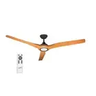Radical 3 60" DC Hunter Pacific Matt Black/Bamboo Ceiling Fan & LED Light