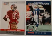 1990 Pro Set Jerry Rice 2 Card Lot - MVP Super Bowl # 23 & Pro Bowl # 411