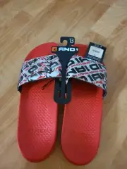 NWT AND1 Men's Lenticular Sport Slide Sandal in Red AND Black SZ 13
