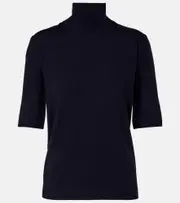 ['S Max Mara] 'S Max Mara Cantone wool turtleneck top UK 14 blue