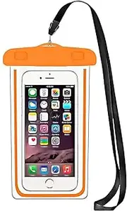 iBarbe [6 Pack] Universal Waterproof Case, Cellphone Dry Bag Pouch Compatible with iPhone 12 PRO Mini, 11 PRO MAX X Xs Max, 6S Plus, SE, 5S, Galaxy S7, S6 Note 7 5, up to 6.5" Diagonal -Orange