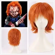 Chucky Orange Short Cosplay Wig Bride of Chucky Heat Resistant Cosplay Wigs Halloween Wigs