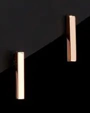 14K Italian Rose Gold Bar Earrings