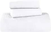 Superior Cotton 3-Piece Bedspread Set, Home Bed Decor, Warm Bedding, 1 Oversized Bedspread, 2 Pillow Shams, Medium Weight Blanket, Medallion Scroll, Matelasse Woven, Victory Collection, King, White