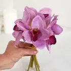 Richly Colored Lavender Artificial Cymbidium Orchid Bundle