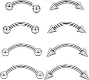 [Jenxnjsjo] F136 Titanium 16g Internally/Outer Threaded Curved Barbell Rook Earring Eyebrow Piercing Jewelry for Women Men 6/8/10/12mm Vertical Labret Lip Snake Eyes Tongue Rings