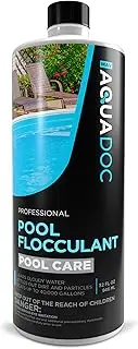Swimming Pool Flocculant for Pool Cleaning - Extra Strength Pool Flocculent Kit Acts as a Swimming Pool Water Clarifier Liquid - Fast Acting Pool Treatment | AquaDoc Pool Flocculent 32oz