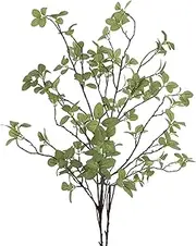 Ruidazon 2 pcs Artificial Greenery Stems, 41.3’’ Tall Fake Plants Branches Faux Greenery Ficus Twig Leaf for Home Garden Shop Office Desk Decoration