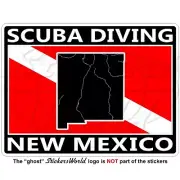 NEW MEXICO SCUBA DIVING Flag-Map Shape USA Rectangular Sticker, Decal 100mm (4")