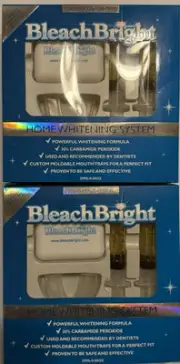 NEW BleachBright 2-PACK BEST HOME TEETH WHITENING SYSTEM 10-15 APPLICATIONS /KIT
