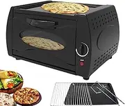 Tandoor Oven Mini Pizza, Chapati Roti Lahmacun Manakish Naan Bread Maker with Bake Tray/Bake Rack/Tray Handle 15L Overheating Protection Easy to Operate Round gate