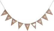 Bunting Flags Jute Burlap Bunting Rustic Just Married Mr Mrs Wedding Garland Party Flags Candy Bar Decoration Event Supplies Candy bar Bunting (Color : 2, Size : M)