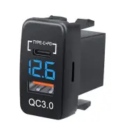 DC 12-24V Fast Charging Car Charger Socket Dual USB QC3.0 Adapter For Toyota K
