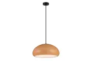 Ligna Pendant Light Chromey Golden Oak Dome