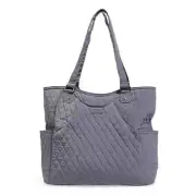 Vera Bradley Large Glenna Carbon Gray Microfiber Purse Bag Tote Work School