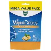Vicks VapoDrops Butter Menthol Lozenges 42 Pack